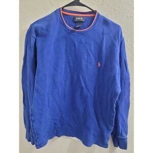 Polo Ralph Lauren Blue Orange Long Sleeve Thermal Shirt L